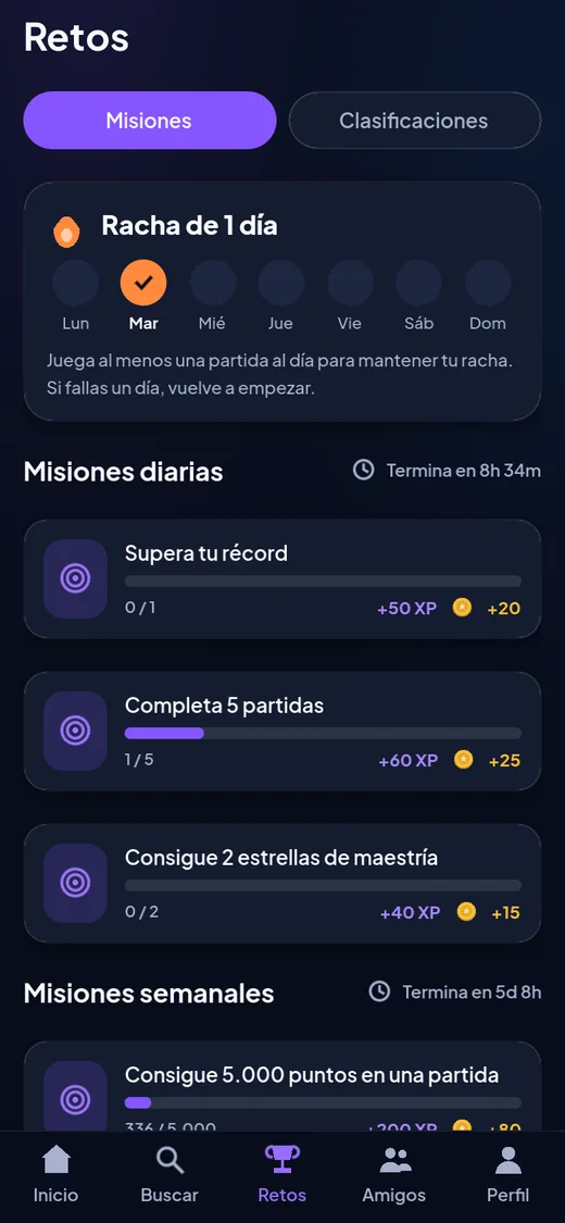 Retos y rachas